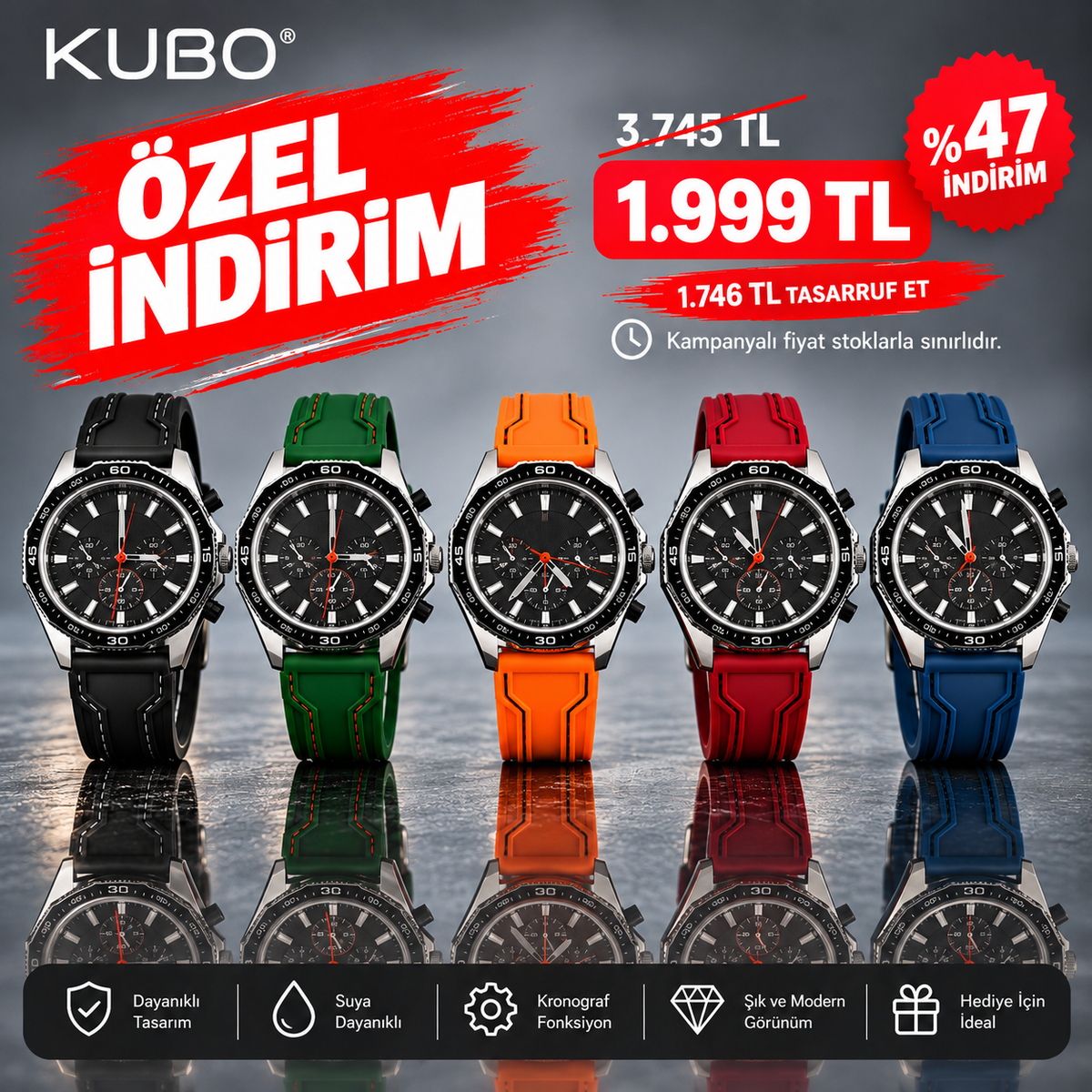 Kubo 5'li Renkli Kombin Seti özel indirim kampanyası